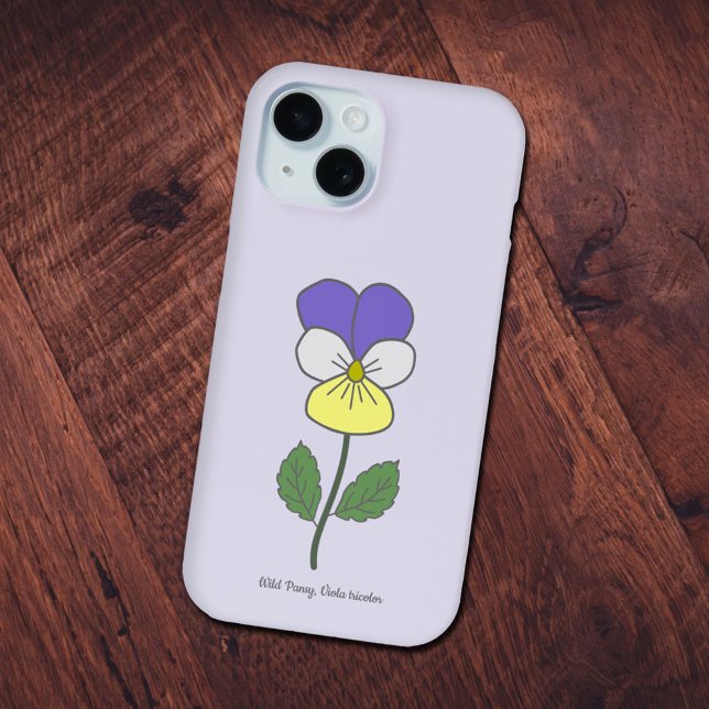 Coques Case-Mate iPhone Fleur pastel botanique sauvage de Pansy (Botanical Wild Pansy Phone Case)