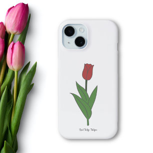 Coque Case-Mate iPhone Fleur pastel de Tulipe rouge botanique