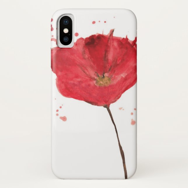 Coques Case-Mate iPhone Fleur peinte 2 de pavot d'aquarelle (Dos)