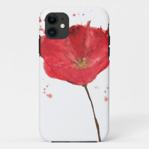 Coques Pour iPhone Fleur peinte 2 de pavot d'aquarelle