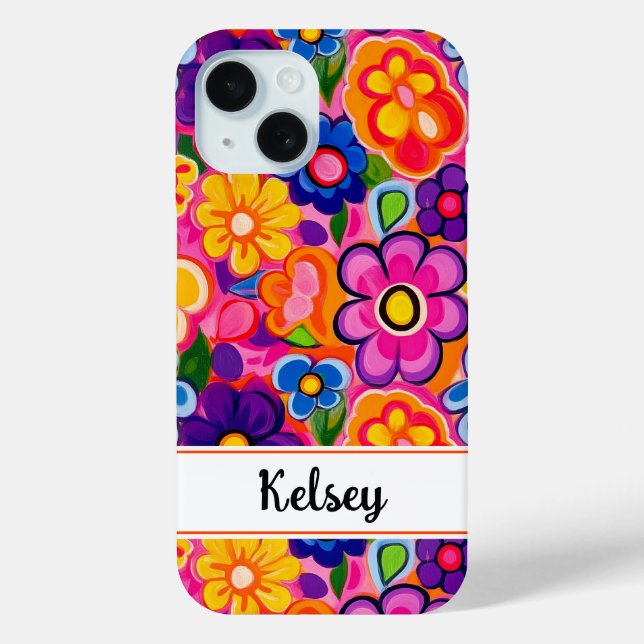 Coques Case-Mate iPhone Fleur personnalisée Rétro Cool (Verso)