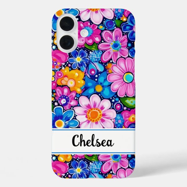 Coques Case-Mate iPhone Fleur personnalisée rétro groovy (Verso)