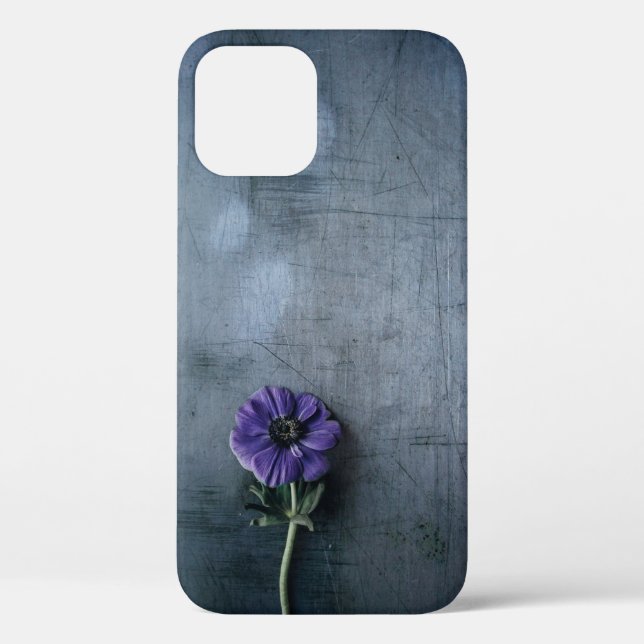 Coques Case-Mate iPhone Fleur pétée violette sur la surface grise (Verso)