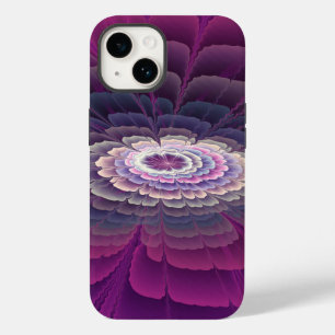 Coque Case-Mate iPhone Fleur rayante Coloré Abstrait Fractal Art rose