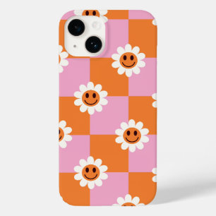 Coque Case-Mate iPhone "Fleur rétro - Un À damiers coup sur le bonheur"