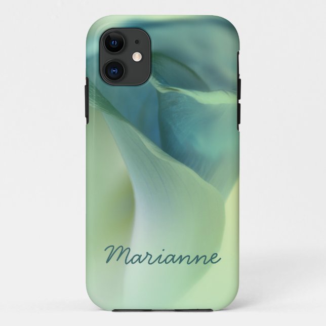 Coques Case-Mate iPhone Fleur romantique dans les tons bleus (Dos)