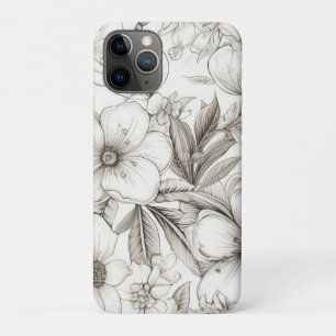 Case-Mate iPhone Case Fleur Romantique Sépia Ivoire Vintage