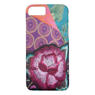 Case-Mate iPhone Case Fleur rose brodée look boho coloré