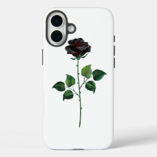 Coque Pour iPhone 16 Plus Fleur rose noire