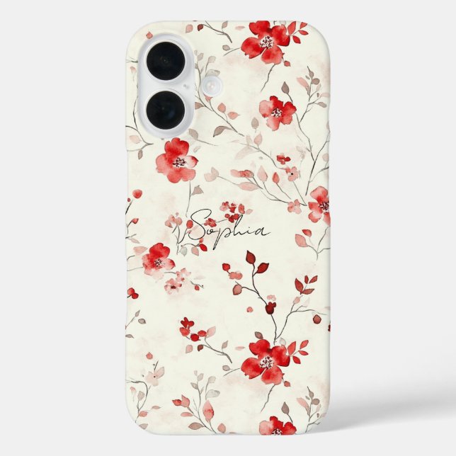 Coques Case-Mate iPhone Fleur Rouge Crème   (Verso)