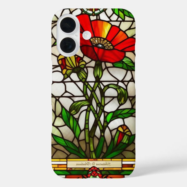 Coques Case-Mate iPhone Fleur rouge de verre teinté élégant (Verso)