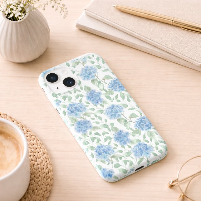 Coques Case-Mate iPhone Fleur sauvage aquarelle bleu vert (Blue Green Watercolor Wildflower Phone Case)