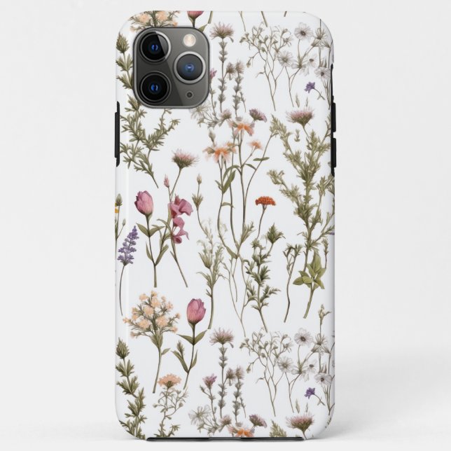 Coques Case-Mate iPhone Fleur sauvage aquarelle rose violet  (Dos)