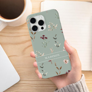 Case-Mate iPhone Case Fleur sauvage Botanique Nom floral Monogramme