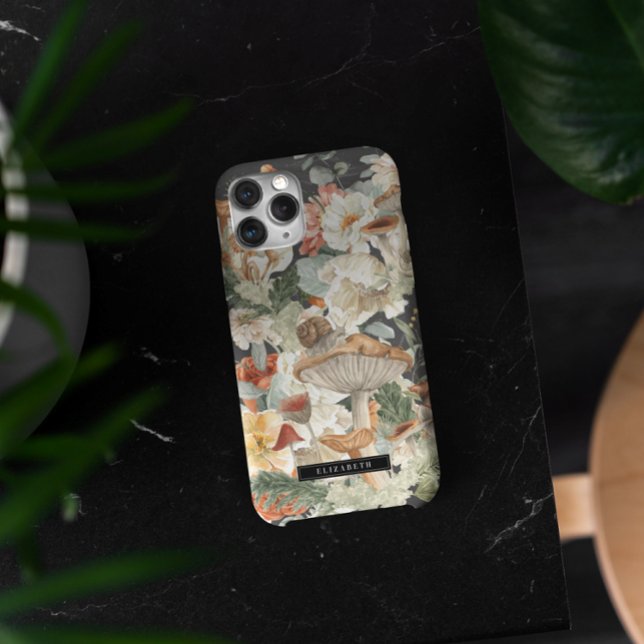 Coques Case-Mate iPhone Fleur Sauvage Champignon | Monogramme de la Forêt  (Créateur téléchargé)