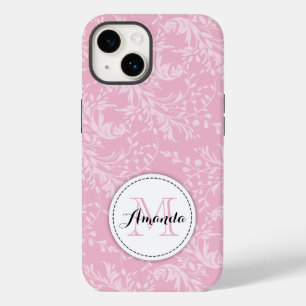 Coque Case-Mate iPhone Fleur sauvage damask floral rose blanc noir