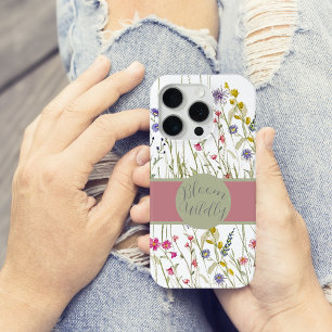 Coque Case-Mate iPhone Fleur sauvage d'aquarelle Rose et Sage Bloom Wilel