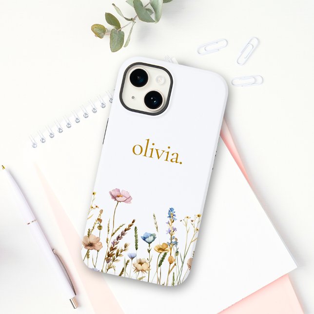 Coques Case-Mate iPhone Fleur sauvage floral personnalisé (Créateur téléchargé)