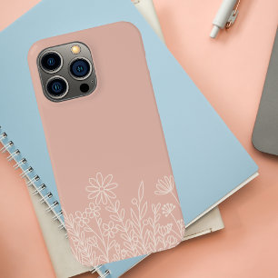 Coque Case-Mate iPhone Fleur sauvage rétro rose pâle