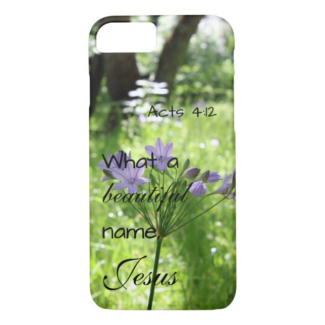 Coques Case-Mate iPhone Fleur sauvage violet Bible Verse Téléphone Case (Dos)