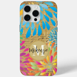 Coque iPhone 15 Pro Max Fleur StarBurst vintage iPhone personnalisé 5