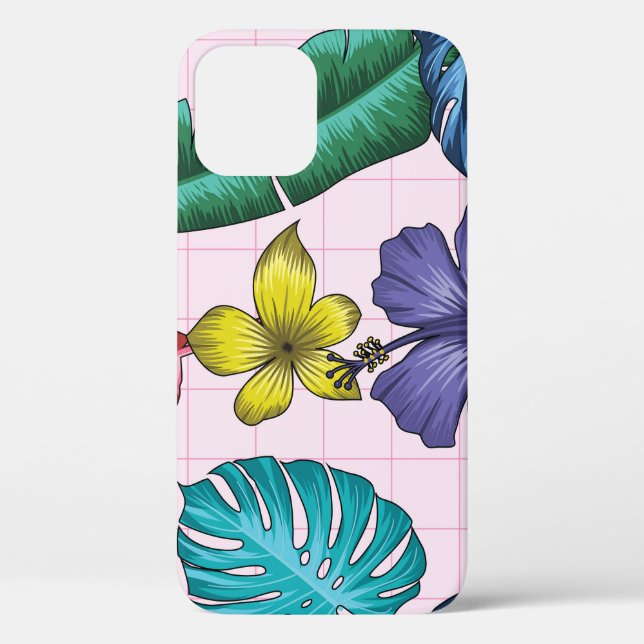 Coques Case-Mate iPhone Fleur tropicale : motif feuille sans soudure (Verso)