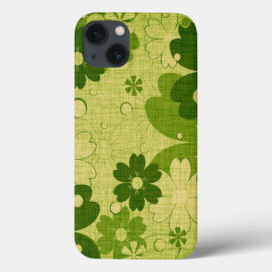 iPhone 13 Case Fleur verte tendance Vintage