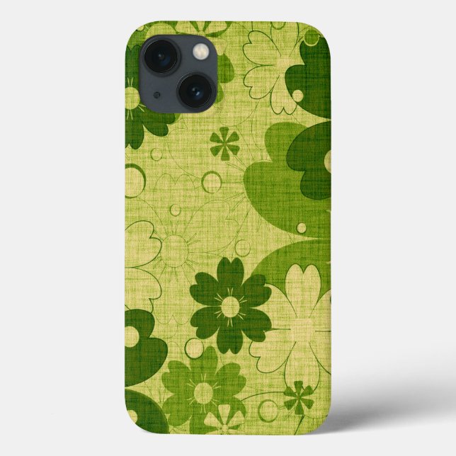 Coques Case-Mate iPhone Fleur verte tendance Vintage (Verso)