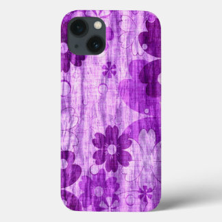 Etui iPhone 13 Fleur violet tendance Vintage