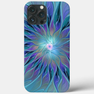 Case-Mate iPhone Case Fleur Violette Bleue Rêve Art Fractal Abstrait