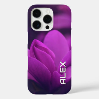 Coque iPhone 16 Pro Fleur violette dans la lumière douce