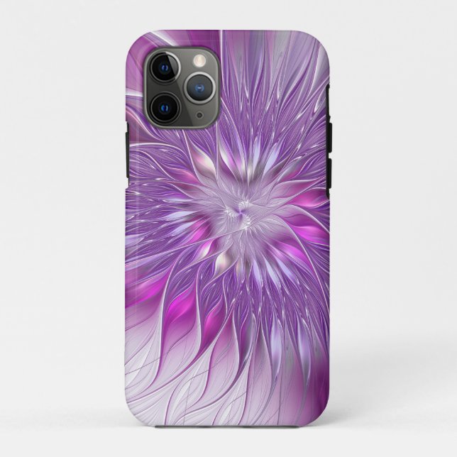 Coques Case-Mate iPhone Fleur violette rose Passion Abstrait Art fractal (Dos)