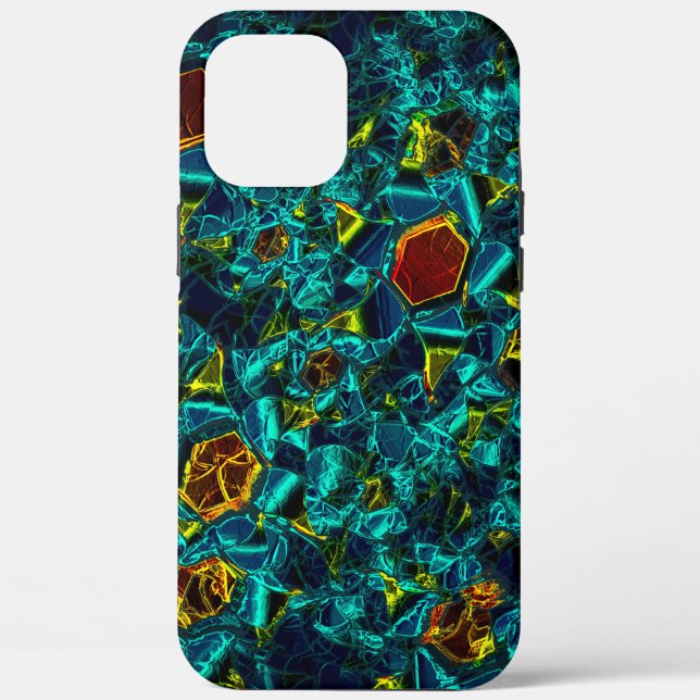 Coques Case-Mate iPhone Fleur virtuelle en dégradé bleu, brisée (Verso)