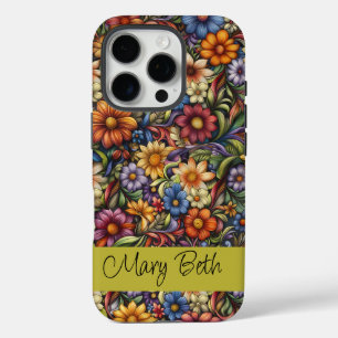 Coque iPhone 16 Pro Fleuron Art Nouveau personnalisé