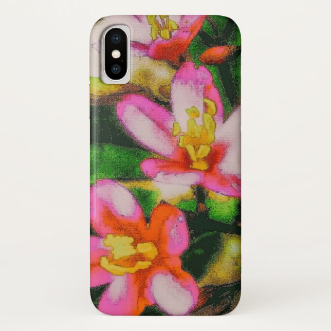 Coques Case-Mate iPhone Fleurs à éclaboussures roses (Dos)