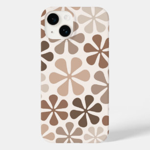 Coque Case-Mate iPhone Fleurs Abstraites (B) Crème Brown de Taupe