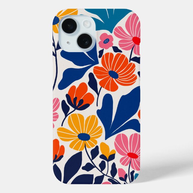 Coques Case-Mate iPhone Fleurs Abstraites Contemporaines Inspirées de Mati (Verso)