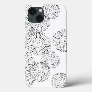 Etui iPhone Case-Mate Fleurs abstraites de printemps noir et blanc