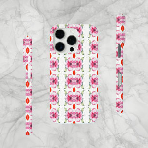 Coque iPhone 16 Pro Fleurs Abstraites et rouge à lèvres
