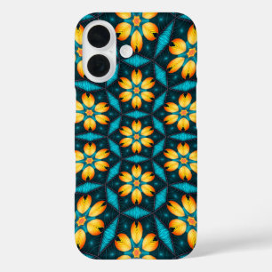 Coque Pour iPhone 16 Fleurs Abstraites jaunes