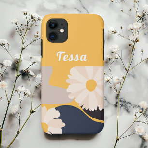 Case-Mate iPhone Case Fleurs Abstraites Modernes Jaunes Personnalisées