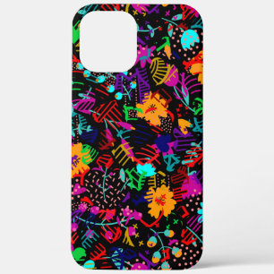 Case-Mate iPhone Case Fleurs abstraites noires mignonnes