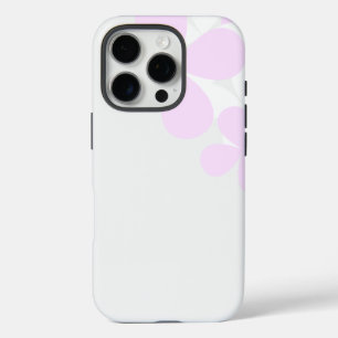 Coque iPhone 16 Pro Fleurs Abstraites sur gris clair