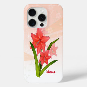 Coque Case-Mate iPhone Fleurs Amaryllis rouges personnalisées