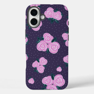 Coque Pour iPhone 16 Plus Fleurs anciennes violet foncé