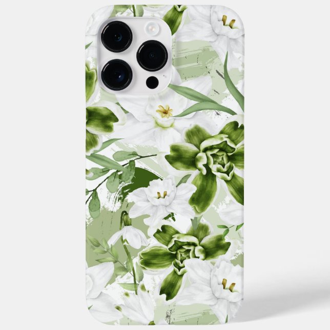 Coques Case-Mate iPhone Fleurs aquarelle blanche 2 (Verso)