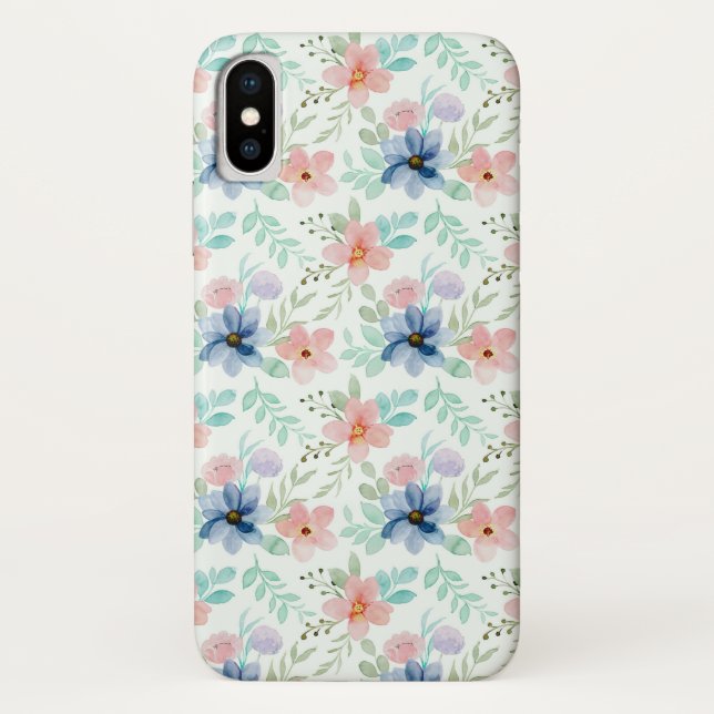 Coques Case-Mate iPhone Fleurs aquarelles colorées (Dos)