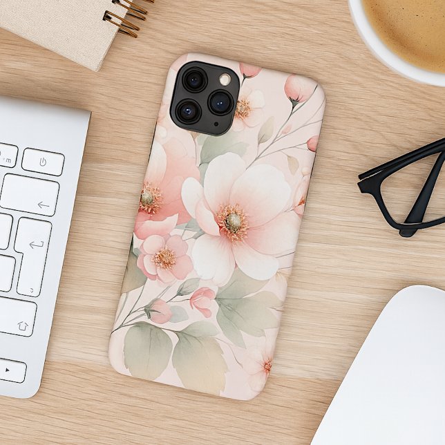 Coques Case-Mate iPhone Fleurs Aquarelles Élégantes Raffinées Délicates (Créateur téléchargé)