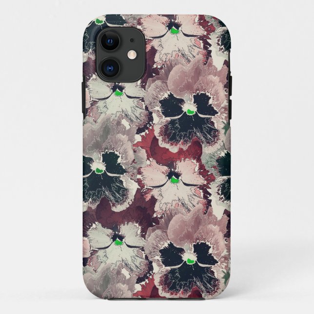 Coques Case-Mate iPhone Fleurs aquarelles roses et bordeaux  (Dos)