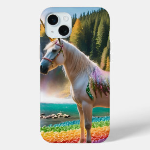 Coque Case-Mate iPhone Fleurs arc-en-ciel Unicorn Green Trees Lac de casc